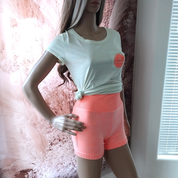 Vivilish Women's Lime Green w/Orange YOLO Surf Beach Skater Style T-Shirt Top - Picture 2 of 7